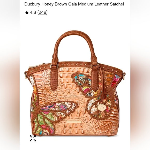 Brahmin Brown Embossed Honey Brown Gala Butterfly Satchel - Picture 7 of 7